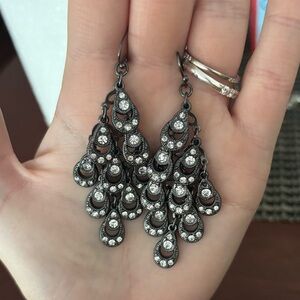 White House Black Market Black and Silver Earrings